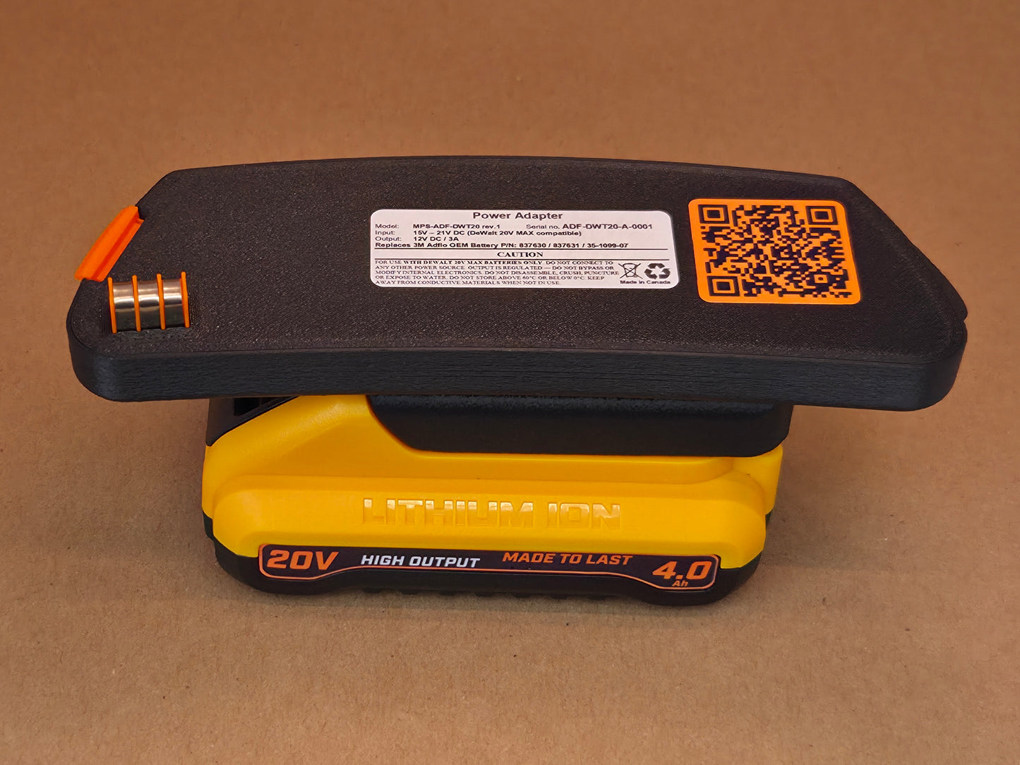 DeWalt 20V MAX Battery Adapter for 3M Speedglas Adflo PAPR